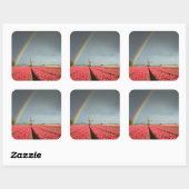 虹、チューリップ、風車のシール スクエアシール (シート)