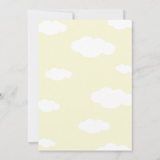 虹、太陽と雲キッドの誕生日イエロー 招待状 (裏面)