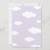 虹、太陽と雲キッドの誕生日パープル 招待状 (裏面)