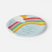 虹、太陽、雲キッドの誕生日パーティー ペーパープレート (アングル)