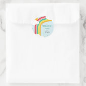 虹、太陽、雲キッドの誕生日パーティー ラウンドシール (バッグ)