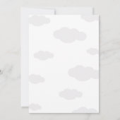 虹、太陽、雲キッドの誕生日ピンクミュート 招待状 (裏面)