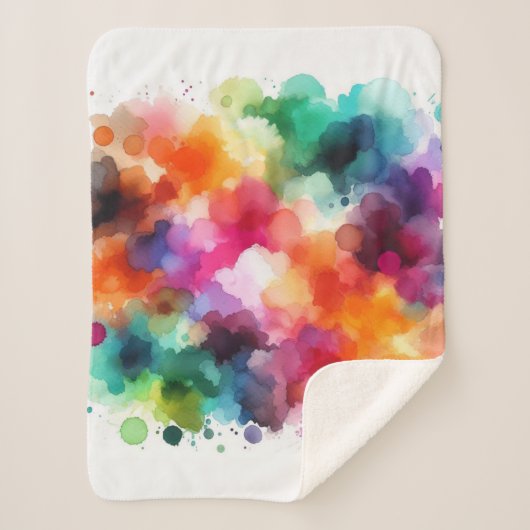 虹：抽象芸術水彩の爆発 シェルパブランケット (正面)