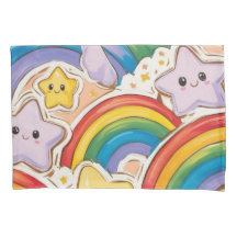 虹、星、かわいいスマイル