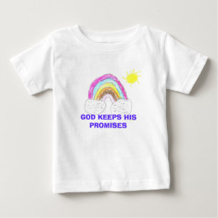虹、神は彼の約束を守ります ベビーTシャツ