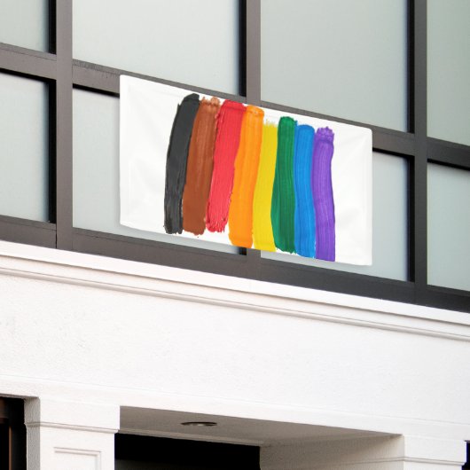 虹（縦） 横断幕 (ビルの外側)