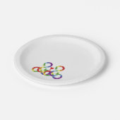 虹、色付き手 ペーパープレート (アングル)