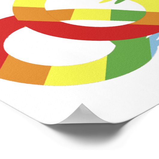 虹、色付き手 ポスター (角)