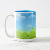 虹_色数々のの ツートーンマグカップ (左)