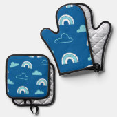 虹 鍋つかみ&鍋敷きセット (正面/裏面)