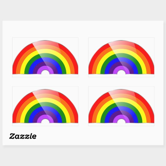 虹 長方形シール (シート)