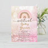 虹、雲の星《写真》ぼけ味仮想赤ちゃんシャワー 招待状 (スタンド正面)