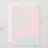 虹、雲星仮想ベビーシャワー 招待状 (裏面)