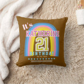 虹 21 誕生日 ブラウン クッション (ブランケット)