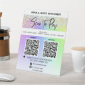 *~*虹- 2 QR支払い-テーブルトップテーブルテント 台座サイン (インサイチュ)