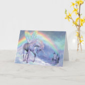 虹ArtCardのユニコーン カード (黄色い花)
