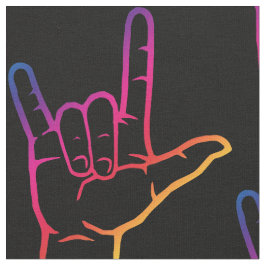 虹ASL I愛パターン（の模様が）あるな生地 ファブリック