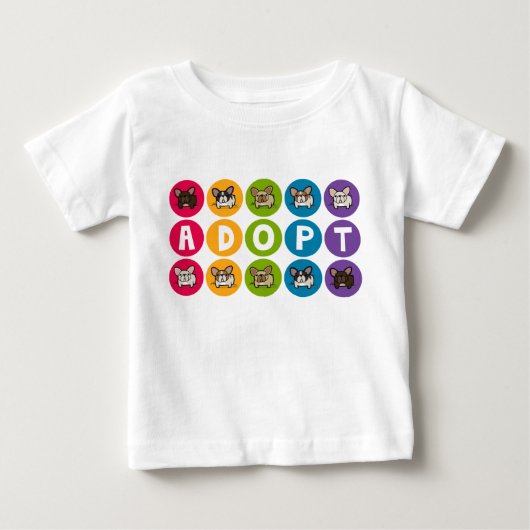 虹Frenchieを採用して下さい ベビーTシャツ (正面)