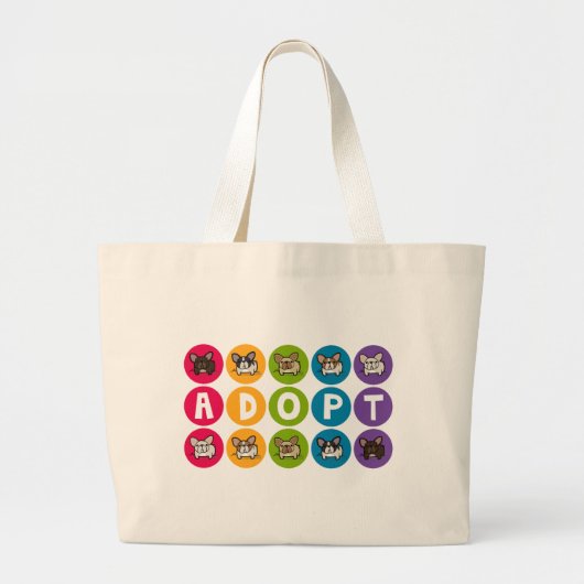 虹Frenchieを採用して下さい ラージトートバッグ (正面)