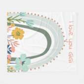 虹I愛するGiGiブルーと花 フリースブランケット (正面(横))