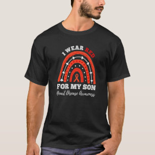 虹I衣服レッド私の息子のハート病アワーン Tシャツ