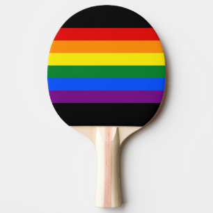 虹LGBTQ+フラグ卓球ラケットこうもり(黒) 卓球ラケット