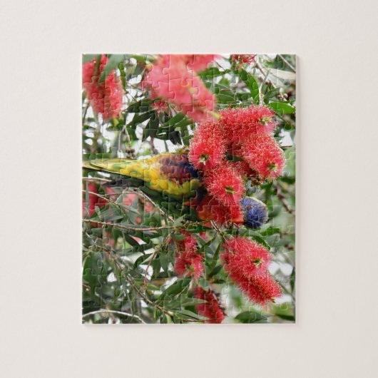 虹LORIKEET田園クイーンズランドオーストラリア ジグソーパズル (縦)