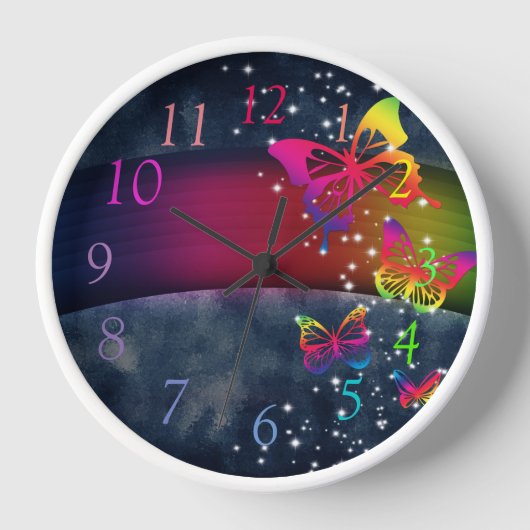 虹nの蝶 壁時計 (正面)