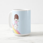虹wのマシュマロのマグの漫画の女の子 コーヒーマグカップ (正面左)
