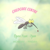 蚊おもしろい虫漫画イラストレーション ウィンドウサイン (シート3)