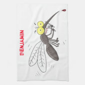 蚊おもしろい虫漫画イラストレーション キッチンタオル (縦)