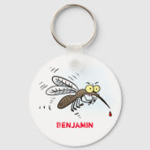 蚊おもしろい虫漫画イラストレーション キーホルダー (正面)