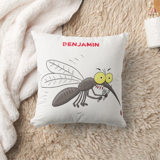 蚊おもしろい虫漫画イラストレーション クッション (ブランケット)