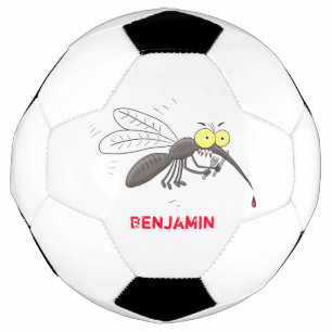 蚊おもしろい虫漫画イラストレーション サッカーボール