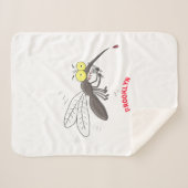 蚊おもしろい虫漫画イラストレーション シェルパブランケット (正面(横))