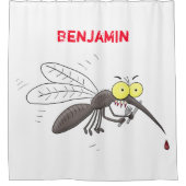 蚊おもしろい虫漫画イラストレーション シャワーカーテン (正面)