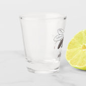 蚊おもしろい虫漫画イラストレーション ショットグラス (左)