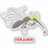 蚊おもしろい虫漫画イラストレーション シール (正面)