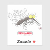 蚊おもしろい虫漫画イラストレーション シール (シート)