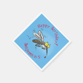 蚊おもしろい虫漫画イラストレーション スタンダードカクテルナプキン (角)