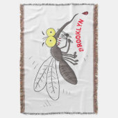 蚊おもしろい虫漫画イラストレーション スローブランケット (正面縦)