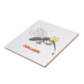 蚊おもしろい虫漫画イラストレーション タイル (側面)