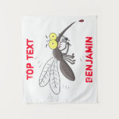 蚊おもしろい虫漫画イラストレーション タペストリー (正面)