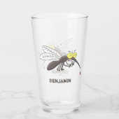 蚊おもしろい虫漫画イラストレーション タンブラーグラス (裏面)