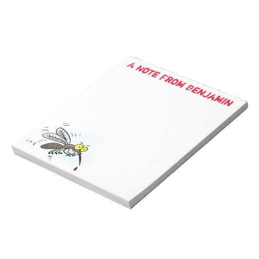 蚊おもしろい虫漫画イラストレーション ノートパッド (回転)