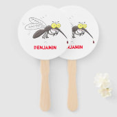 蚊おもしろい虫漫画イラストレーション ハンドファン (正面&裏面)