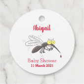 蚊おもしろい虫漫画イラストレーション フェイバータグ (裏面)