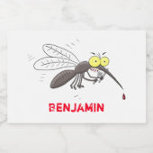 蚊おもしろい虫漫画イラストレーション フードラベル (シングルラベル)