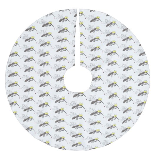 蚊おもしろい虫漫画イラストレーション ブラッシュドポリエステルツリースカート (正面)