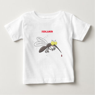 蚊おもしろい虫漫画イラストレーション ベビーTシャツ